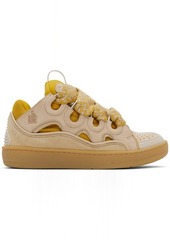 Lanvin SSENSE Exclusive Beige & Yellow Curb Sneakers