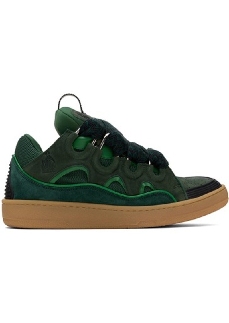 Lanvin SSENSE Exclusive Green Leather Curb Sneakers