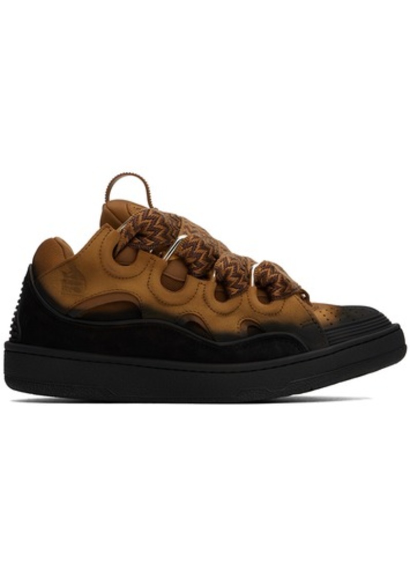 Lanvin SSENSE Exclusive Tan & Black Curb Sneakers