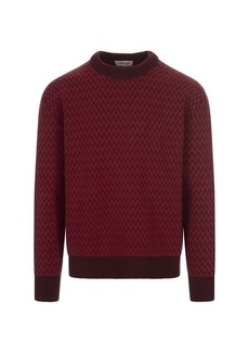LANVIN Sweater With And Burgundy Chevron Motif