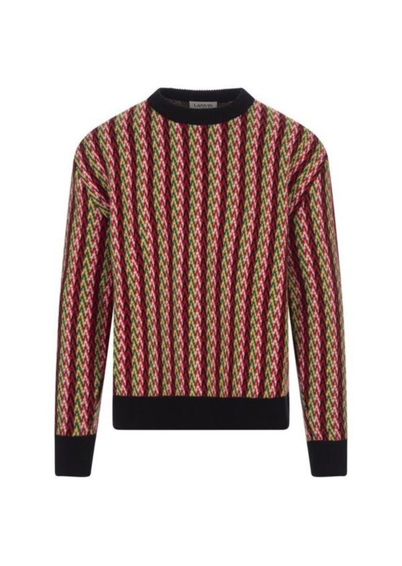 LANVIN Sweater With Multicolored Chevron Motif