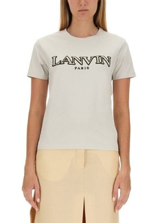 LANVIN T-SHIRT WITH LOGO EMBROIDERY