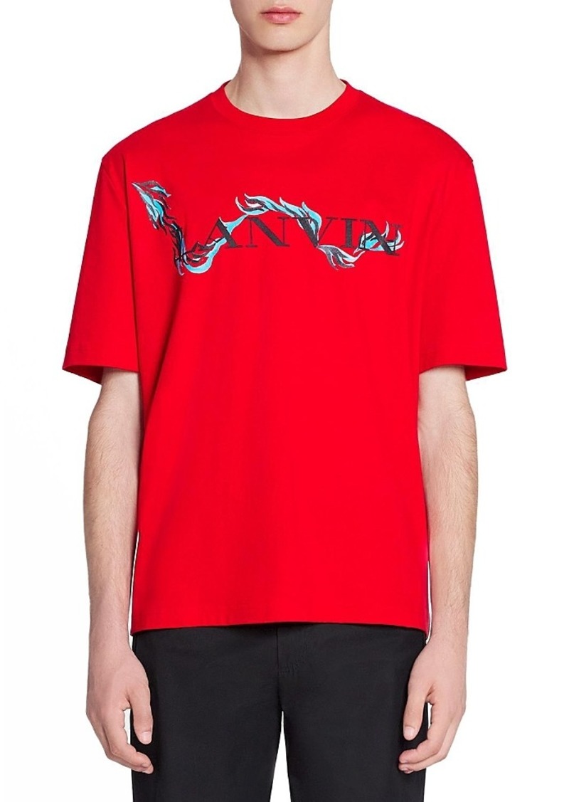 Lanvin Unisex Dragon Print Loose-Fitting T-Shirt