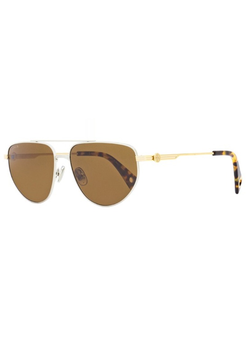 Lanvin Unisex Modified Avaitor Sunglasses LNV105S 046 Silver/Gold/Tortoise 58mm