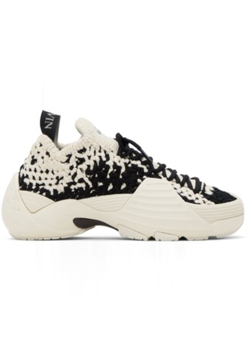 Lanvin White & Black Flash Knit Sneakers