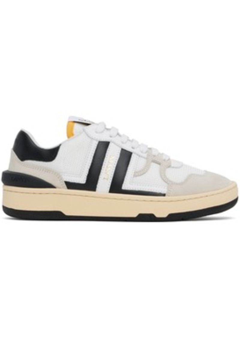 Lanvin White & Black Mesh Clay Sneakers