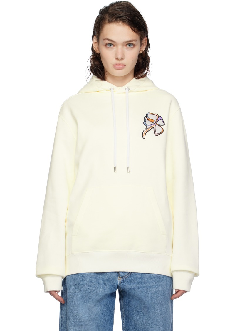 Lanvin White Clover Snake Patch Hoodie