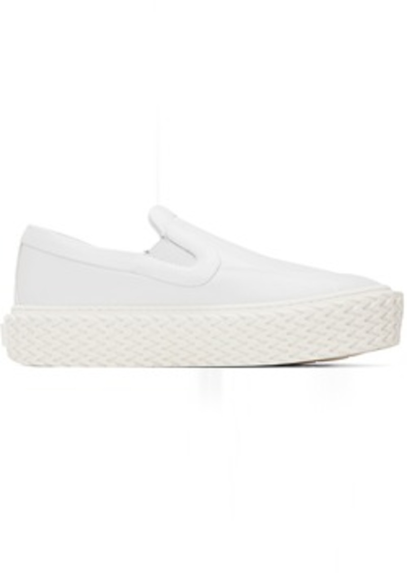 Lanvin White Curbies Slip-On Sneakers