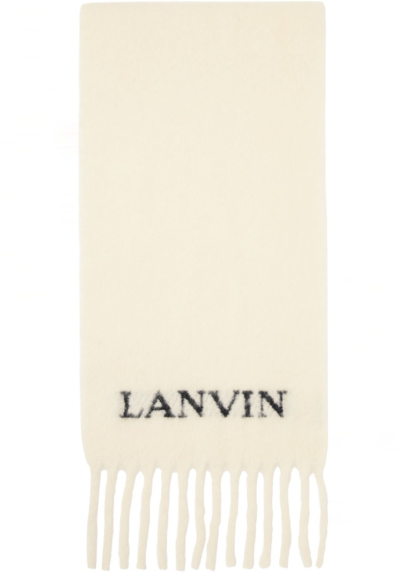 Lanvin White Fringed Scarf