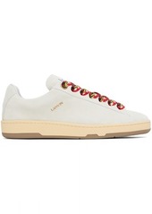 Lanvin White Suede Curb Lite Sneakers