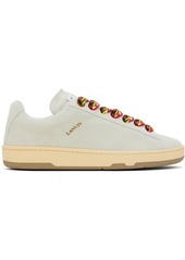 Lanvin White Suede Curb Lite Sneakers