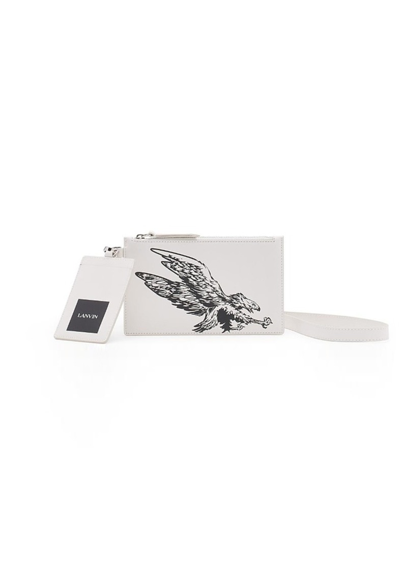 Lanvin X Future Leather Double Clutch With Eagle Print