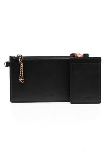 Lanvin logo-debossed leather clutch