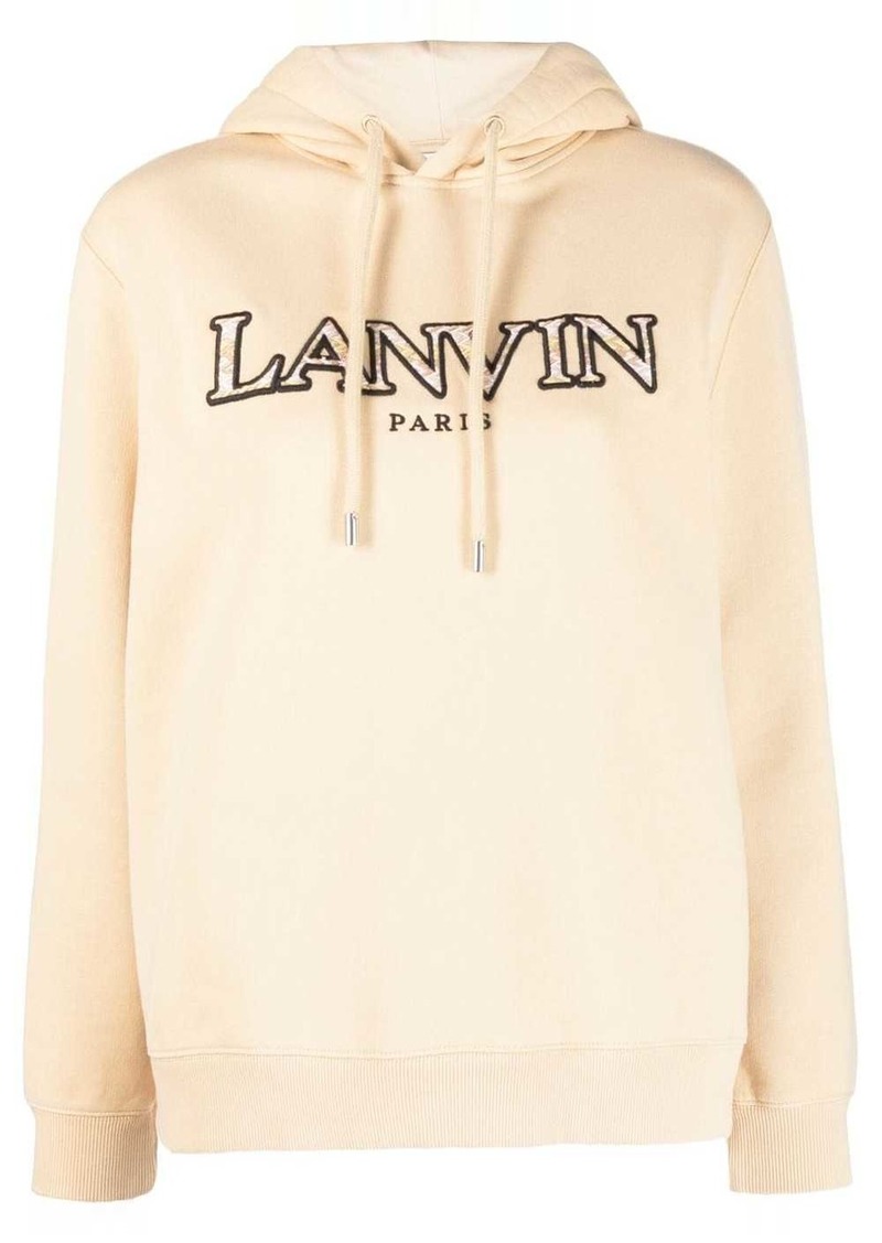 Lanvin logo-embroidered cotton hoodie