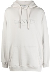 Lanvin logo-embroidered fleece hoodie