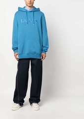 Lanvin logo-embroidered fleece hoodie
