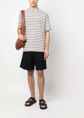 Lanvin logo-embroidered striped T-shirt