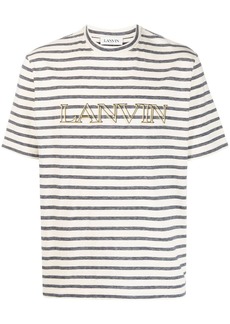 Lanvin logo-embroidered striped T-shirt