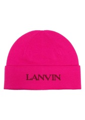 Lanvin logo-embroidered wool beanie