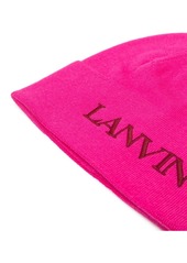 Lanvin logo-embroidered wool beanie