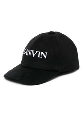 Lanvin logo-embroidered wool-cashmere cap