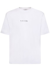 Lanvin Logo Embroidery Oversized Cotton T-shirt
