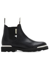 Lanvin Logo Tag Leather Chelsea Boots