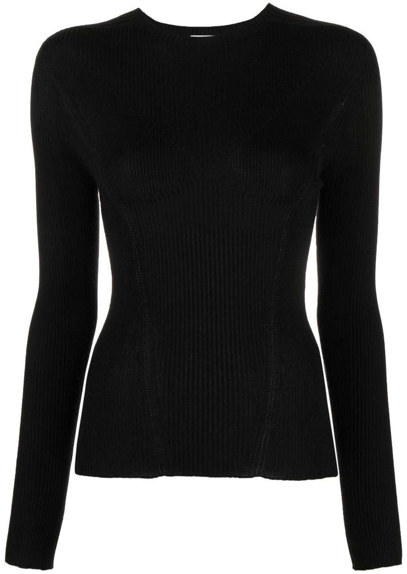 Lanvin long-sleeve ribbed-knit top