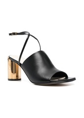 Lanvin metallic-heel 75mm leather sandals