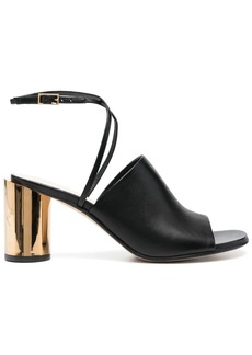 Lanvin metallic-heel 75mm leather sandals