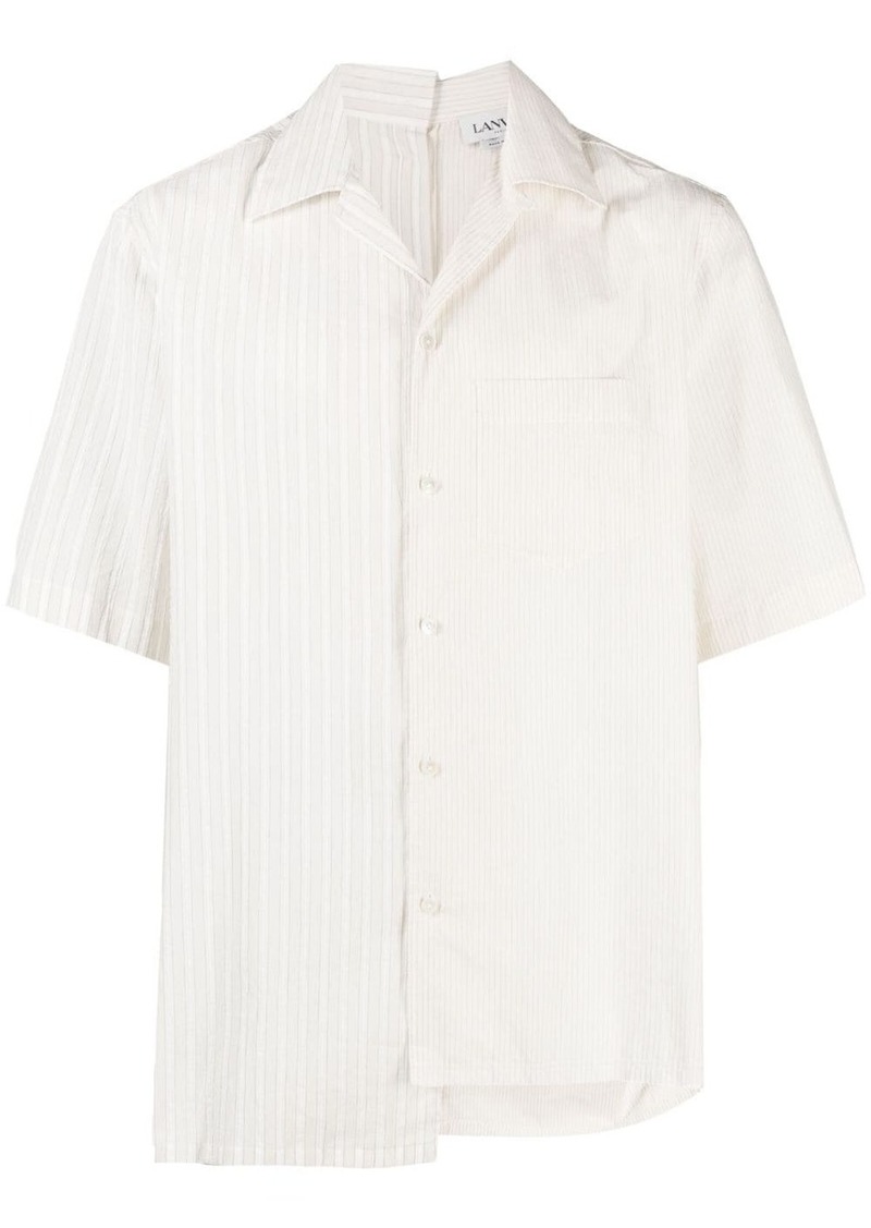 Lanvin mix-stripe asymmetric cotton shirt