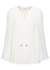 Lanvin Pleated Flared Long Sleeve Shirt