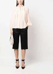 Lanvin pleated-neckline silk blouse