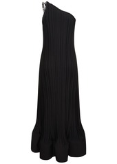 Lanvin Pleated Viscose Flared Long Dress