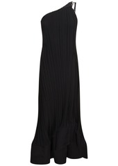 Lanvin Pleated Viscose Flared Long Dress