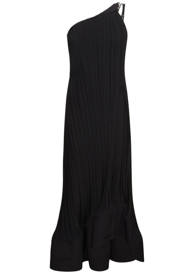 Lanvin Pleated Viscose Flared Long Dress