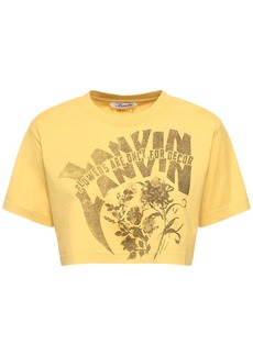Lanvin Printed Short Sleeve Cropped T-shirt