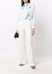 Lanvin ribbon-fastened silk blouse