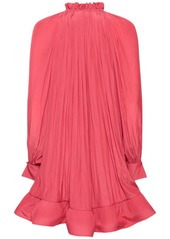 Lanvin Ruffled Charmeuse Mini Dress