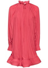 Lanvin Ruffled Charmeuse Mini Dress