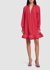 Lanvin Ruffled Charmeuse Mini Dress