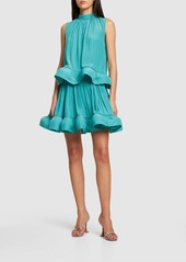 Lanvin Ruffled Charmeuse Mini Skirt