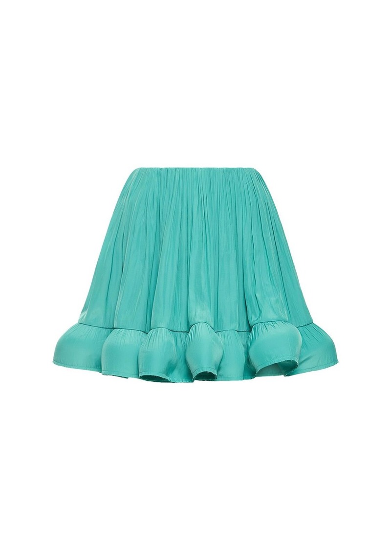 Lanvin Ruffled Charmeuse Mini Skirt