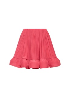 Lanvin Ruffled Charmeuse Mini Skirt