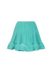 Lanvin Ruffled Charmeuse Mini Skirt