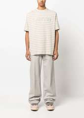 Lanvin striped logo-embroidered T-shirt