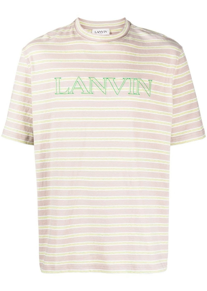 Lanvin striped logo-embroidered T-shirt