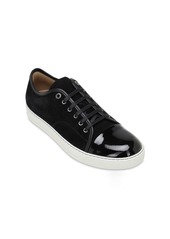 Lanvin Suede & Leather Low Top Sneakers