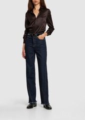 Lanvin Twisted Denim High Waist Straight Jeans