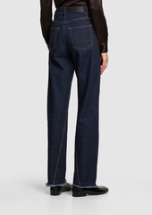 Lanvin Twisted Denim High Waist Straight Jeans